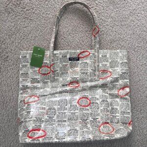 Kate Spade Newspaper Classifieds Bon Shopper Novelty Tote Bag